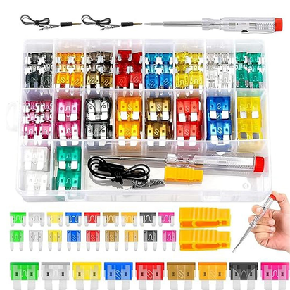 306Pcs Car Boat Truck SUV Auto Automotive Assorted Replacement Blade Fuses Standard & Mini & Low Profile Mini-2A 5A 7.5A 10A 15A 20A 25A 30A 35A with Fuse Puller Circuit Tester