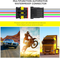 352Pieces Waterproof Wire Connectors Terminals - Automotive Motorcycle Car Truck Boat Electrical Connectors Plug Kit, 1 2 3 4 Pin Harness