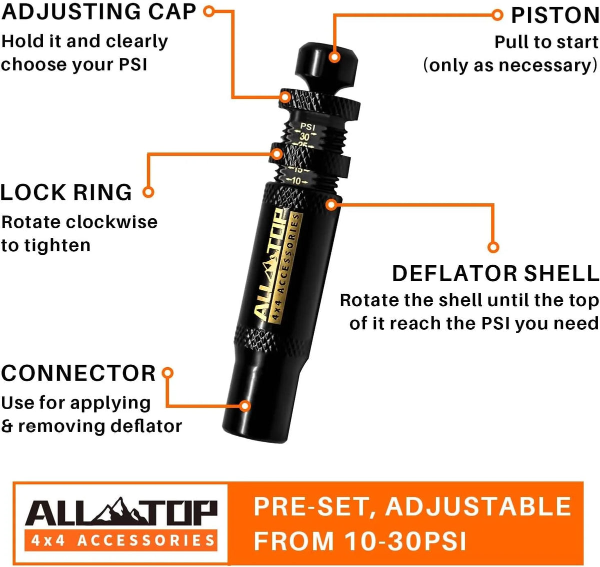 Tyre Deflator Valve Kit Auto Stop