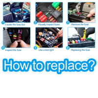 306Pcs Car Boat Truck SUV Auto Automotive Assorted Replacement Blade Fuses Standard & Mini & Low Profile Mini-2A 5A 7.5A 10A 15A 20A 25A 30A 35A with Fuse Puller Circuit Tester